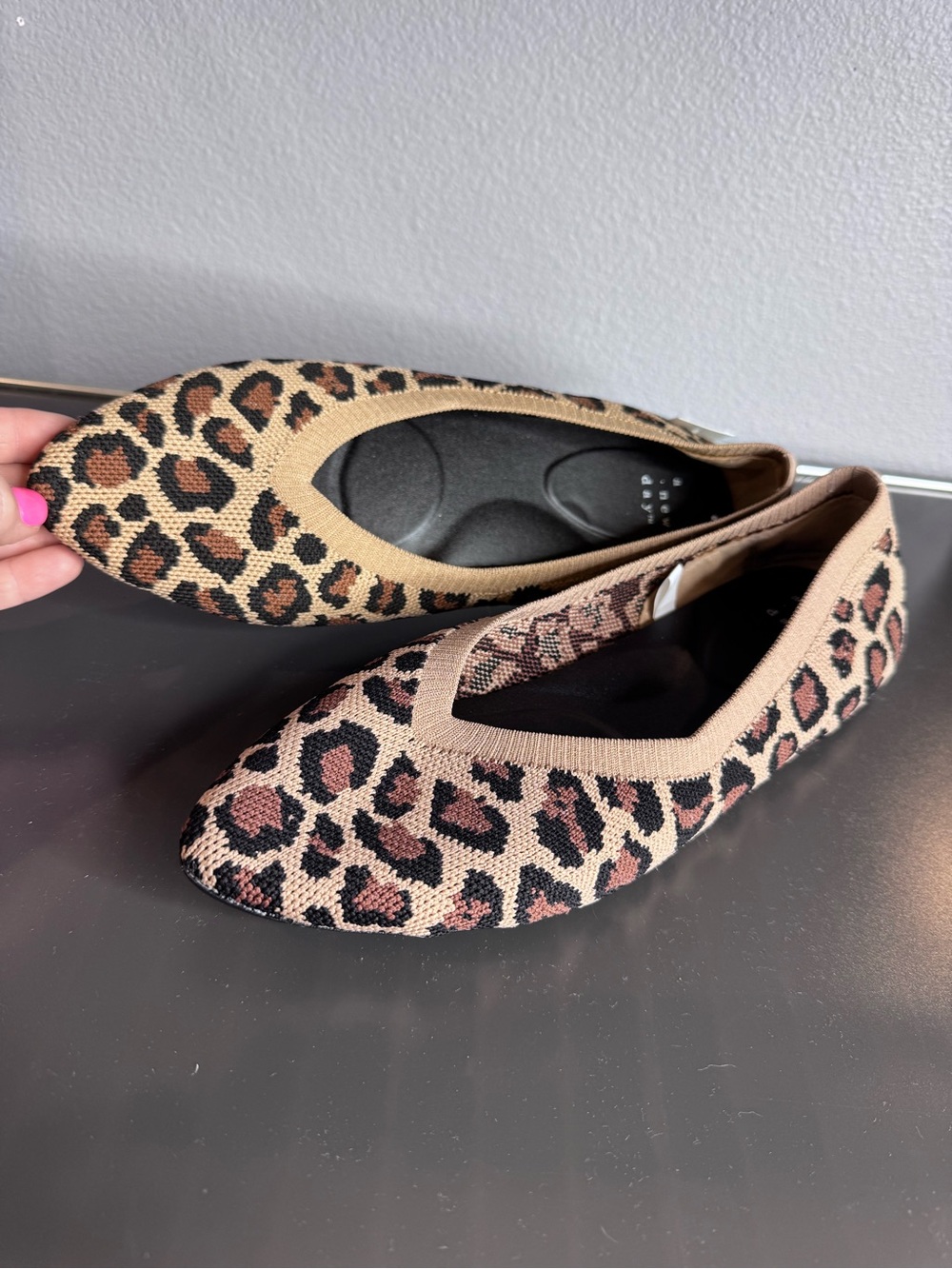 New - A new day Leopard-Print Pointed Toe Flats in Tan and Black